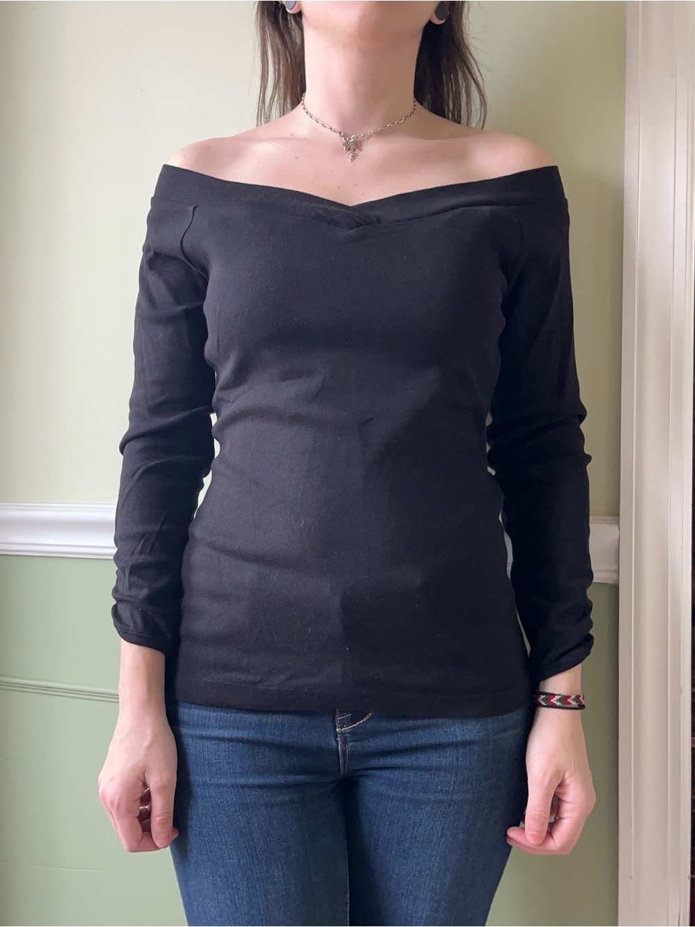 Moda International off the shoulder 3/4 sleeve top